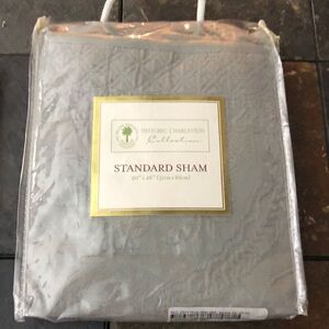 Historic Charleston King Charles standard sham 20x26 grey cotton